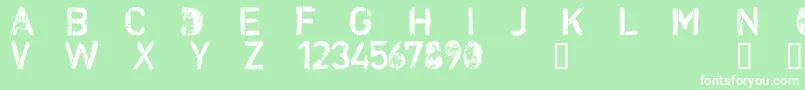 CfnuclearwarRegular-Schriftart – Weiße Schriften auf grünem Hintergrund