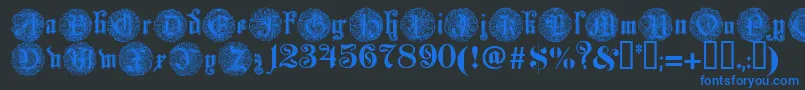 Monarchi Font – Blue Fonts on Black Background