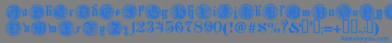 Monarchi-Schriftart – Blaue Schriften auf grauem Hintergrund