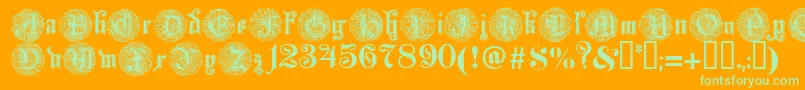 Monarchi Font – Green Fonts on Orange Background