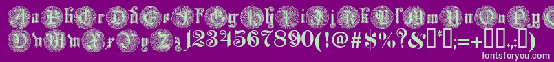 Monarchi Font – Green Fonts on Purple Background