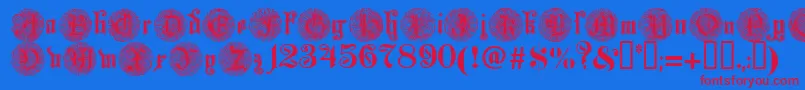 Monarchi Font – Red Fonts on Blue Background