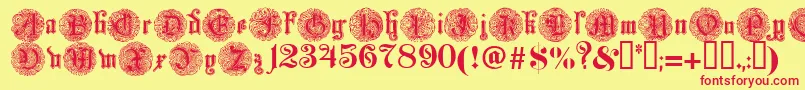 Monarchi Font – Red Fonts on Yellow Background