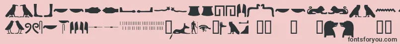 fuente Egyptianhieroglyphssilhouet – Fuentes Negras Sobre Fondo Rosa