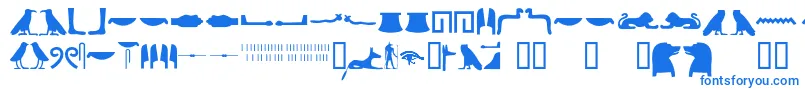 Czcionka Egyptianhieroglyphssilhouet – niebieskie czcionki