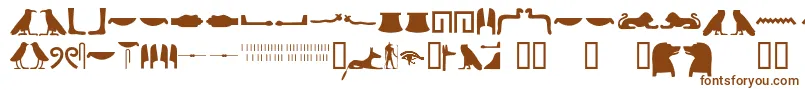 フォントEgyptianhieroglyphssilhouet – 白い背景に茶色のフォント