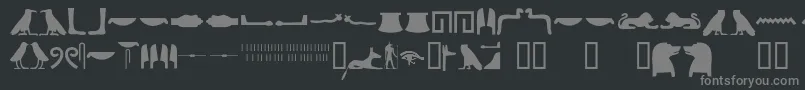 Egyptianhieroglyphssilhouet Font – Gray Fonts on Black Background