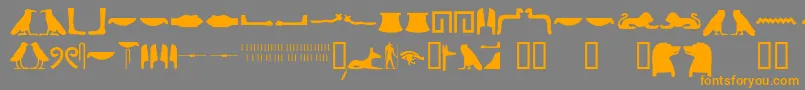 Police Egyptianhieroglyphssilhouet – polices orange sur fond gris