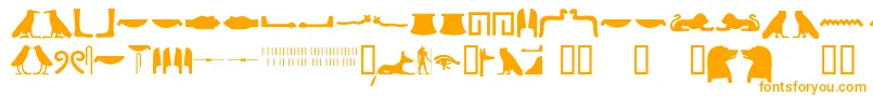 Fonte Egyptianhieroglyphssilhouet – fontes laranjas em um fundo branco