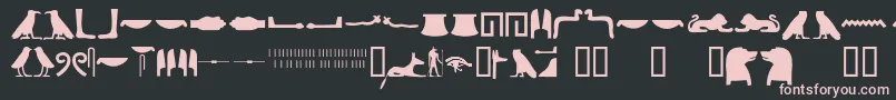 Fonte Egyptianhieroglyphssilhouet – fontes rosa em um fundo preto