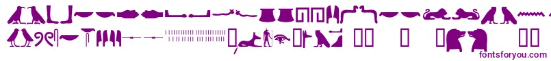 Egyptianhieroglyphssilhouet Font – Purple Fonts on White Background