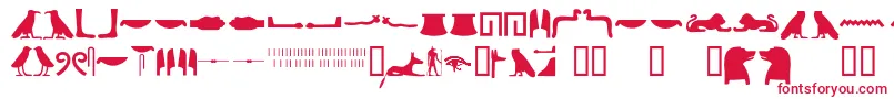 フォントEgyptianhieroglyphssilhouet – 白い背景に赤い文字