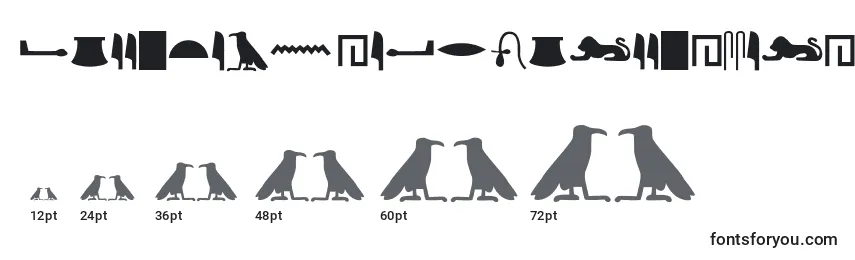 Tamaños de fuente Egyptianhieroglyphssilhouet