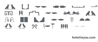 Überblick über die Schriftart Egyptianhieroglyphssilhouet