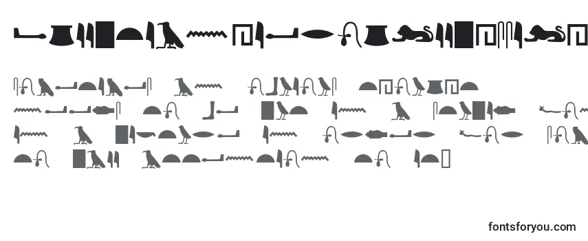 Egyptianhieroglyphssilhouet -fontin tarkastelu