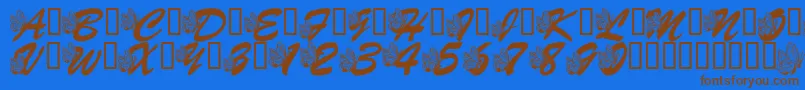 LmsHogleZooFlutterbys Font – Brown Fonts on Blue Background