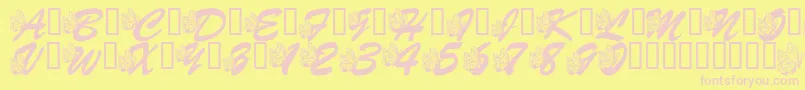 Подробнее о шрифте LmsHogleZooFlutterbys Шрифт LmsHogleZooFlutterbys – розовые шрифты на жёлтом фоне
