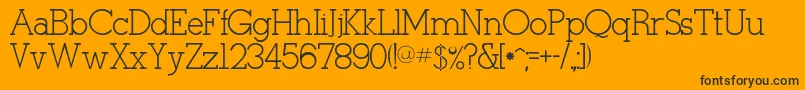 Tulang-Schriftart – Schwarze Schriften auf orangefarbenem Hintergrund