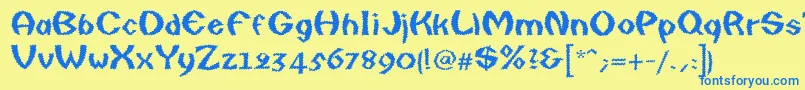 QuaxyBoldItalic Font – Blue Fonts on Yellow Background