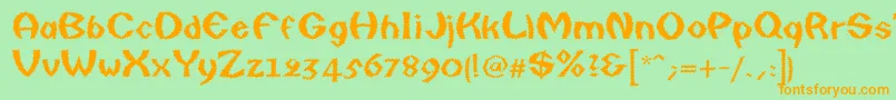 QuaxyBoldItalic Font – Orange Fonts on Green Background