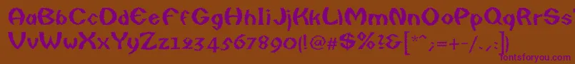 QuaxyBoldItalic Font – Purple Fonts on Brown Background