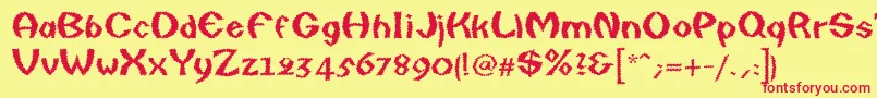 QuaxyBoldItalic Font – Red Fonts on Yellow Background