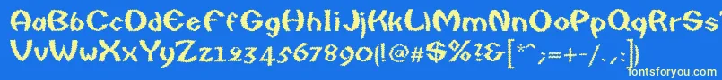 QuaxyBoldItalic Font – Yellow Fonts on Blue Background