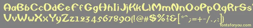 QuaxyBoldItalic Font – Yellow Fonts on Gray Background