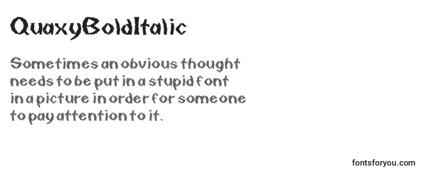 QuaxyBoldItalic Font