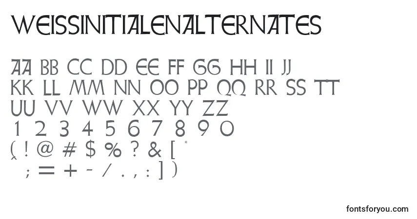 WeissInitialenAlternates-fontti – aakkoset, numerot, erikoismerkit