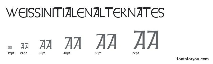 Размеры шрифта WeissInitialenAlternates