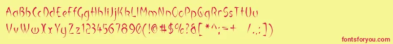 LuteousMaximus-Schriftart – Rote Schriften auf gelbem Hintergrund
