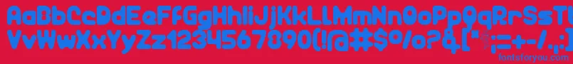 Unocide Font – Blue Fonts on Red Background