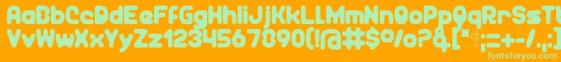 Unocide Font – Green Fonts on Orange Background