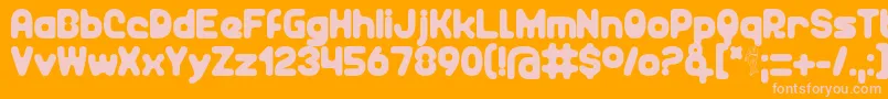 Unocide Font – Pink Fonts on Orange Background