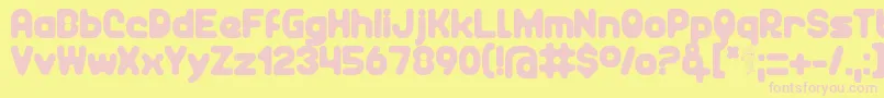 Unocide Font – Pink Fonts on Yellow Background