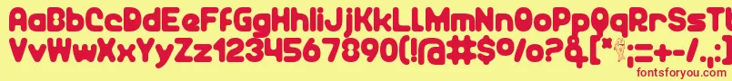 Unocide Font – Red Fonts on Yellow Background