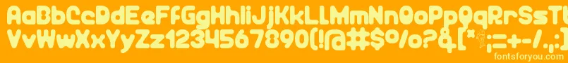 Unocide Font – Yellow Fonts on Orange Background