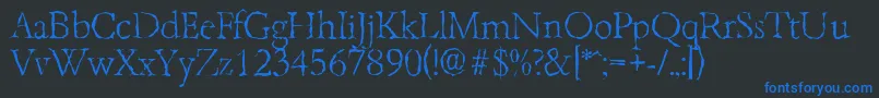 BambergrandomXlightRegular Font – Blue Fonts on Black Background