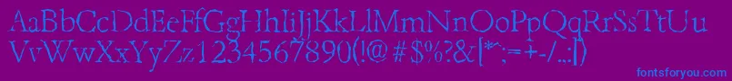 BambergrandomXlightRegular Font – Blue Fonts on Purple Background