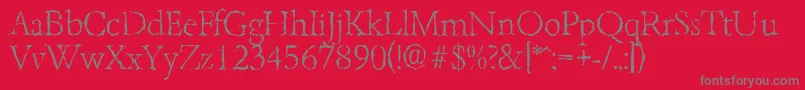 BambergrandomXlightRegular Font – Gray Fonts on Red Background