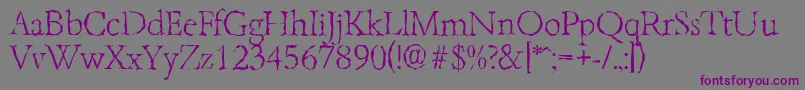 BambergrandomXlightRegular Font – Purple Fonts on Gray Background