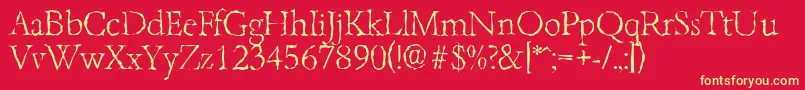 BambergrandomXlightRegular Font – Yellow Fonts on Red Background