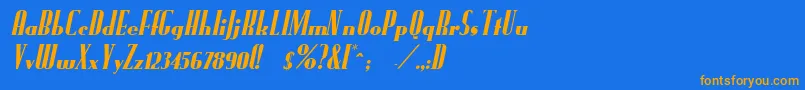 Шрифт Fund – оранжевые шрифты на синем фоне