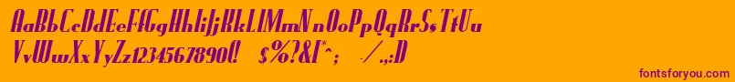 Fund Font – Purple Fonts on Orange Background