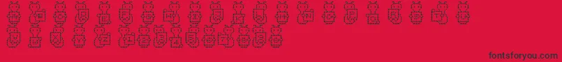 AlienAbc Font – Black Fonts on Red Background
