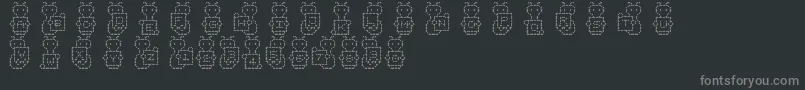 Fonte AlienAbc – fontes cinzas em um fundo preto