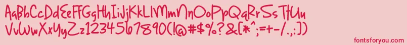 BmdLightUpTheWorld Font – Red Fonts on Pink Background