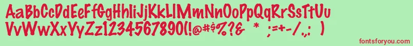 Smoothfeltthin Font – Red Fonts on Green Background