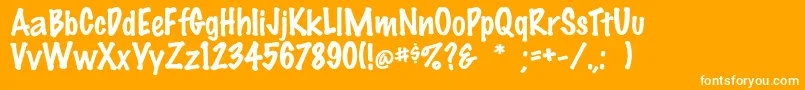 Smoothfeltthin-Schriftart – Weiße Schriften auf orangefarbenem Hintergrund